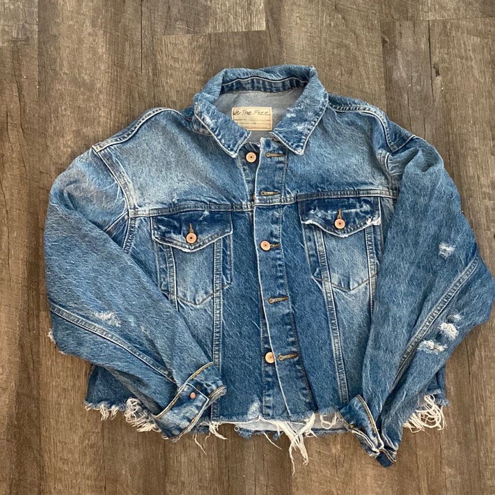 free people cropped denim jacket